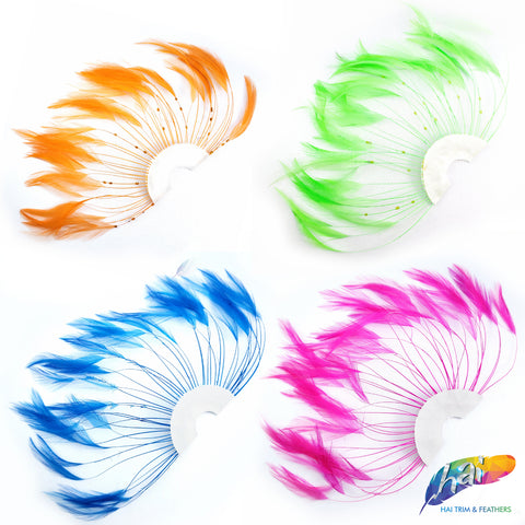 Stripped Hackle Half Pinwheel Feather Pads