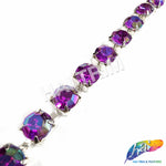 10mm (3/8") Purple AB/Silver Acrylic Diamante Cupchain Trim, CST-001