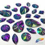 Purple AB Carved Textured Resin Stones