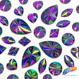 Purple AB Carved Textured Resin Stones