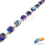 10mm (3/8") Purple Blue AB Acrylic Diamante Cupchain Trim, CST-001