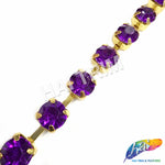 10mm (3/8") Purple Acrylic Diamante Cupchain Trim, CST-001