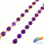 10mm (3/8") Purple Acrylic Diamante Cupchain Trim, CST-001