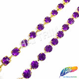 10mm (3/8") Purple Acrylic Diamante Cupchain Trim, CST-001