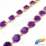 10mm (3/8") Purple Acrylic Diamante Cupchain Trim, CST-001