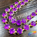 10mm (3/8") Purple Acrylic Diamante Cupchain Trim, CST-001