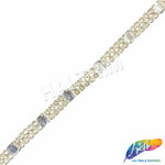 SALE! 3/8" 2-row Crystal Acrylic Rhinestones with Octagon Stones, QL-148