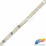 SALE! 3/8" 2-row Crystal Acrylic Rhinestones with Octagon Stones, QL-148