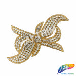 Ribbon Bow Beaded Rhinestone Applique, RA-033