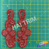 Beaded Rhinestone Motif Applique (sold by pair), RA-254 Colors
