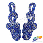 Beaded Rhinestone Motif Applique (sold by pair), RA-254 Colors