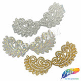 Angel Wing Beaded Rhinestone Applique (sold by pair), RA-256