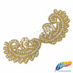 Angel Wing Beaded Rhinestone Applique (sold by pair), RA-256