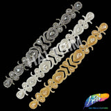 Crystal Jewel Motif Rhinestone Applique with Felt Backing, RA-260