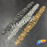 Crystal Jewel Motif Rhinestone Applique with Felt Backing, RA-260