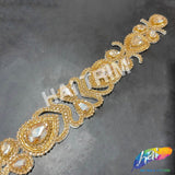 Crystal Jewel Motif Rhinestone Applique with Felt Backing, RA-260