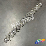 Crystal Jewel Motif Rhinestone Applique with Felt Backing, RA-260