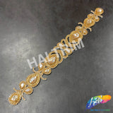 Crystal Jewel Motif Rhinestone Applique with Felt Backing, RA-260