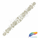 Crystal Jewel Motif Rhinestone Applique with Felt Backing, RA-260