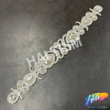 Crystal Jewel Motif Rhinestone Applique with Felt Backing, RA-260