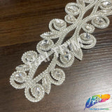 Crystal Jewel Motif Rhinestone Applique with Felt Backing, RA-261