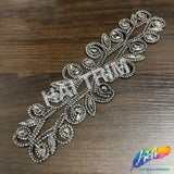 Crystal Jewel Motif Rhinestone Applique with Felt Backing, RA-261