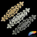 Crystal Jewel Motif Rhinestone Applique with Felt Backing, RA-262