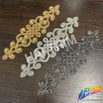Crystal Jewel Motif Rhinestone Applique with Felt Backing, RA-262