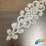 Crystal Jewel Motif Rhinestone Applique with Felt Backing, RA-262