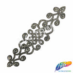 Crystal Jewel Motif Rhinestone Applique with Felt Backing, RA-262