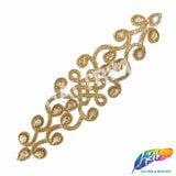 Crystal Jewel Motif Rhinestone Applique with Felt Backing, RA-262