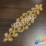 Crystal Jewel Motif Rhinestone Applique with Felt Backing, RA-262