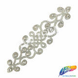 Crystal Jewel Motif Rhinestone Applique with Felt Backing, RA-262