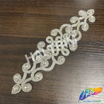 Crystal Jewel Motif Rhinestone Applique with Felt Backing, RA-262
