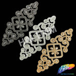 Crystal Jewel Motif Rhinestone Applique with Felt Backing, RA-263