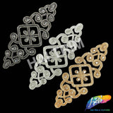 Crystal Jewel Motif Rhinestone Applique with Felt Backing, RA-263