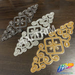 Crystal Jewel Motif Rhinestone Applique with Felt Backing, RA-263