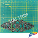 Crystal Jewel Motif Rhinestone Applique with Felt Backing, RA-263