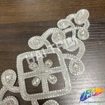 Crystal Jewel Motif Rhinestone Applique with Felt Backing, RA-263