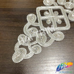 Crystal Jewel Motif Rhinestone Applique with Felt Backing, RA-263