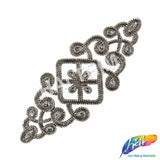 Crystal Jewel Motif Rhinestone Applique with Felt Backing, RA-263