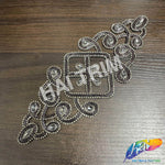 Crystal Jewel Motif Rhinestone Applique with Felt Backing, RA-263
