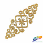Crystal Jewel Motif Rhinestone Applique with Felt Backing, RA-263