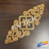 Crystal Jewel Motif Rhinestone Applique with Felt Backing, RA-263