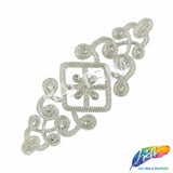 Crystal Jewel Motif Rhinestone Applique with Felt Backing, RA-263