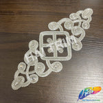 Crystal Jewel Motif Rhinestone Applique with Felt Backing, RA-263