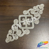 Crystal Jewel Motif Rhinestone Applique with Felt Backing, RA-263