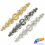 Crystal Jewel Motif Rhinestone Applique with Felt Backing, RA-264