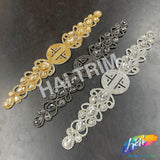 Crystal Jewel Motif Rhinestone Applique with Felt Backing, RA-264