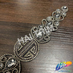 Crystal Jewel Motif Rhinestone Applique with Felt Backing, RA-264
